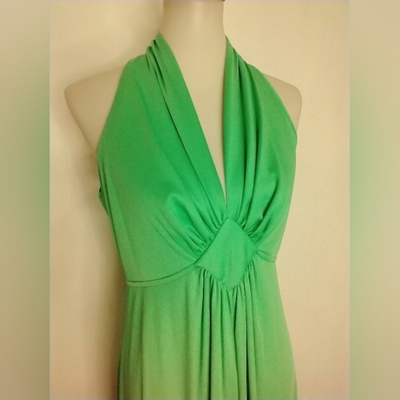 GREEN SHERBET POLY MAXI GOWN - Picture 2 of 7